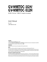 Gigabyte GV-N98XP-512H-B User manual