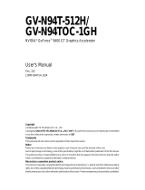 Gigabyte GV-N94T-512H User manual