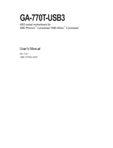 Gigabyte GA-770T-USB3 User manual