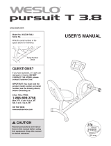 Weslo Pursuit 3.8 Bike User manual