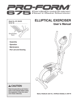 Pro-Form 675 Cardio CrossTrainer User manual