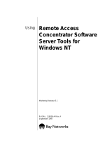 Bay Networks Remote Access Concentrator Server Tools User manual