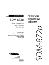 Miranda SDM-872p Manual To Installation And Operation