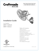 Craftmade BW116AG3 Installation guide