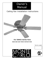 Monte Carlo Fan Company 5DH52 Series Installation guide