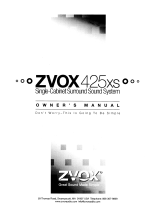 Zvox Audio 425xs Owner's manual