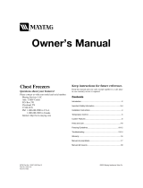 Maytag Chest freezers Owner's manual