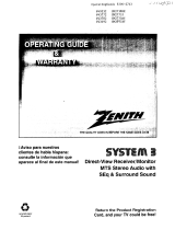 Zenith SM2571BT Operating Manual & Warranty