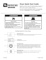 Maytag MED6400TQ - Bravos 7 cu. Ft. Electric Dryer Quick start guide