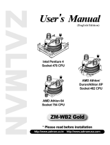 ZALMAN AMD Athlon/ Duron/Athlon XP Socket 462 CPU User manual