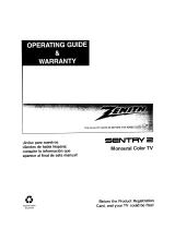 Zenith SENTRY 2 SMS2049X3 Operating Manual & Warranty