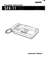 Sanyo SFX-11 User manual