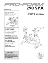 NordicTrack 290SPX User manual