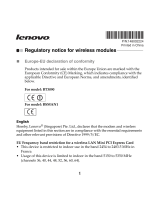 Lenovo BT3090 Important information