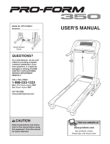 Pro-Form 350 Treadmill User manual