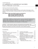 Hitachi LPAX3001 User manual