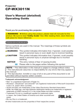 Hitachi CP-WX3011N User manual