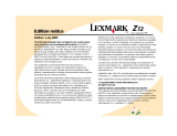 Lexmark 17E0285 - Z12 Inkjet Printer User manual