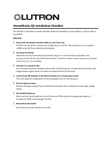 Lutron Electronics homeworks qs Installation Checklist