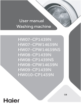 Haier Lave-linge hublot HW08-CP1439NS 8 kg Silver Owner's manual