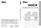 Nikon AF-S 24-85mm f/3.5-4.5G ED VR Nikkor Owner's manual