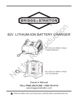 Briggs and Stratton CHARGER, 82V BATTERY Owner's manual