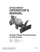 Simplicity SINGLE-STAGE SNOWTHROWER & SUB-FRAME User manual