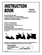 Simplicity 12.5HP LAWN TRACTOR User manual