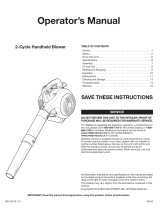 Simplicity BLOWER, MURRAY 2-CYCLE M25B (41BS99MS758) User manual