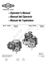 Simplicity ENGINE, MODEL 540000 610000, VANGUARD, GASEOUS User manual