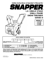 Simplicity L.E. SINGLE STAGE SMALL FRAME SNOWTHROWER SERIES 0 User manual