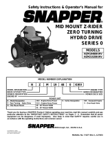 Snapper MID-MOUNT Z-RIDER ZERO TURNING HYDRO DRIVE SERIES 0 User manual