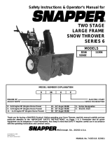 Simplicity SAFETY INSTRUCTIONS & OPERATOR'S MANUAL FOR SNAPPER TWO STAGE LARGE FRAME SNOWTHROWER SERIES 6 User manual