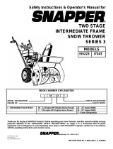 Snapper TWO STAGE INTERMEDIATE FRAME SNOWTHROWER SERIES 3 User manual