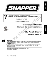 Simplicity SB60V BLOWER, 60V User manual