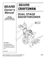 Simplicity SEARS CRAFTSMAN SNOWTHROWER, 13.5 TP, 27 INCH User manual