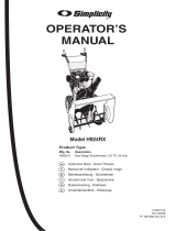 Simplicity SIMPLICITY DUAL STAGE SNOWTHROWER, 9.0 TP, 24 INCH User manual