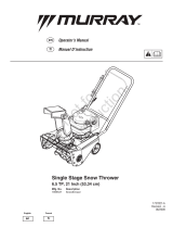 Simplicity MURRAY 1695537 SINGLE STAGE SNOWTHROWER User manual