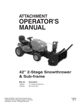 Simplicity ATTACHMENT 42" DUAL-STAGE SNOWTHROWER & SUB-FRAME User manual