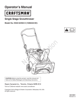 Simplicity SNOWTHROWER, SINGLE STAGE, STANDARD, SEARS CRAFTSMAN 7.5/22 (C950-52482-0) User manual