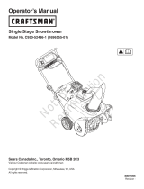 Simplicity SINGLE-STAGE SNOWTHROWER, CRAFTSMAN User manual