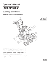 Simplicity SNOWTHROWER, DUAL STAGE SEARS CRAFTSMAN 8.0/24 (C950-52410-0) User manual