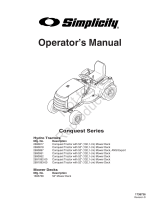 Simplicity TRACTOR, SIMPLICITY CONQUEST WITH 52" MOWER DECK User manual