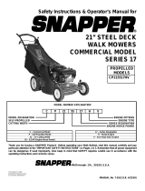 Simplicity 21" STEEL DECK WALK MOWERS COMMERCIAL MODEL SERIES 17 User manual