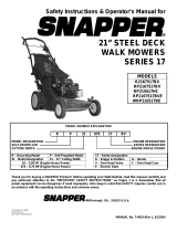 Snapper SAFETY INSTRUCTIONS & OPERATOR'S MANUAL FOR SNAPPER 21" STEEL DECK WALK MOWERS SERIES 17 User manual