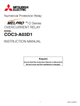 Mitsubishi Electric MELPRO-D Series OVERCURRENT RELAY COC3-A03D1 Owner's manual