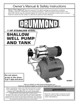 Drummond 1 HP Stainless Steel Shallow Well Pump and Tank Owner's manual