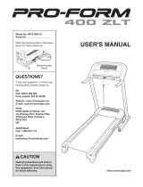 ProForm 400 Zlt Treadmill User manual