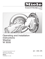 Miele Touchtronic W 3033 Installation guide