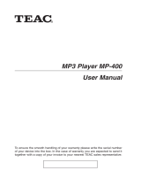 TEAC MP-400 User manual